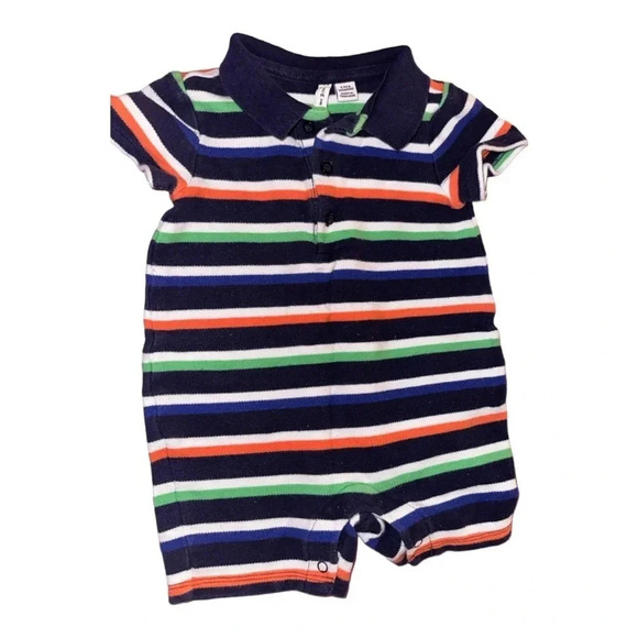 Janie and Jack infant boys romper  stripe spring summer trendy 3-6  months - Picture 1 of 4